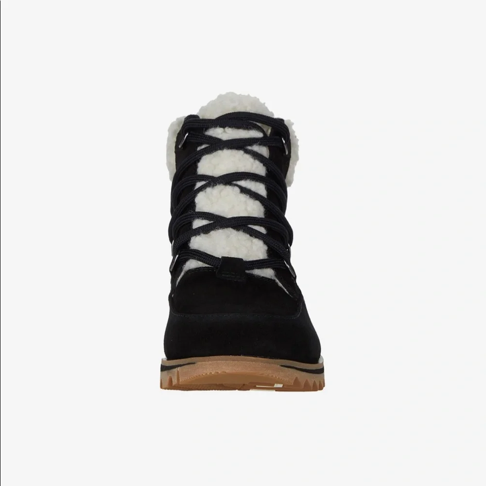 NEW SOREL HARLOW LACE COZY WATERPROOF BLACK SOLE BOOTIE: 9 - Picture 7 of 8